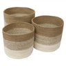 Jute Natural/White set/3 Basket at online8 furniture store Auckland