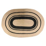 Jute Oval Door Mat - Black + Natural at online8 furniture store Auckland
