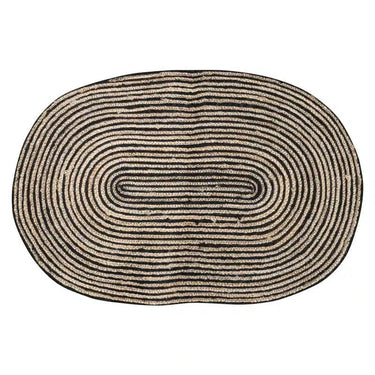 Jute Oval Door Mat Stripe at online8 furniture store Auckland