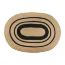 Jute Oval Placemat - Black + Natural at online8 furniture store Auckland