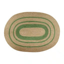 Jute Oval Placemat - Natural/Green at online8 furniture store Auckland