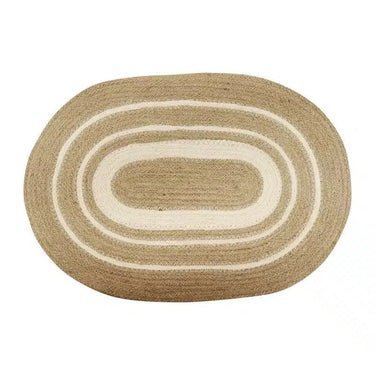 Jute Oval Placemat - Natural/White at online8 furniture store Auckland