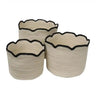 Jute set/3 Scallops Baskets at online8 furniture store Auckland