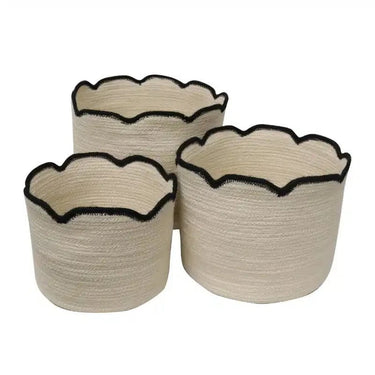 Jute set/3 Scallops Baskets at online8 furniture store Auckland
