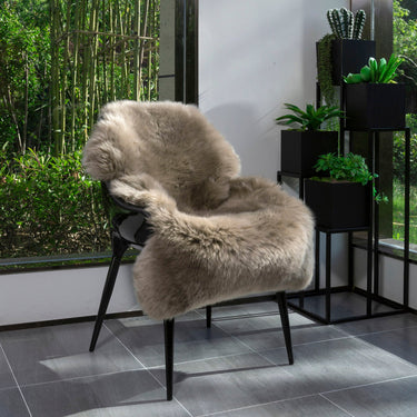 Kaikoura Long Wool Single NZ Sheepskin Rug - Taupe at online8 furniture store Auckland