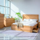 Kansas 2 Drawer Bedside Table - Natural at online8 furniture store Auckland