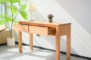 Kansas 2 Drawers Hall Table - Natural at online8 furniture store Auckland