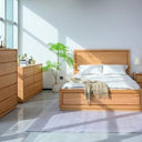 Kansas 5 Drawers Tallboy - Natural at online8 furniture store Auckland