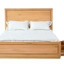 Kansas Queen Bed W/Drawers - Natural at online8 furniture store Auckland