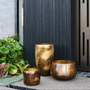 KELDA Metal Pots Plath S/3 - Antique Gold at Online8 Furniture Auckland NZ