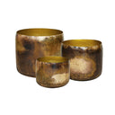 KELDA Metal Pots Plath S/3 - Antique Gold at Online8 Furniture Auckland NZ