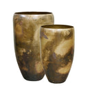 KELDA Metal Pots Toria Tall S/2 - Antique Gold at Online8 Furniture Auckland NZ