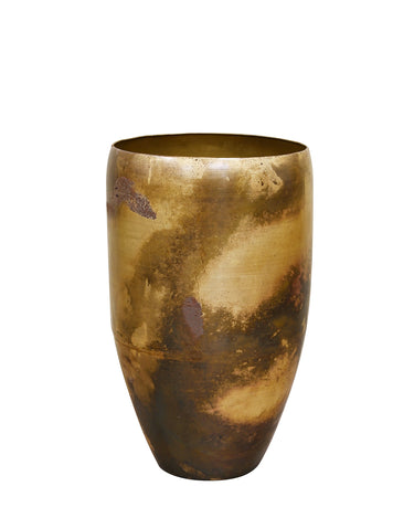 KELDA Metal Pots Toria Tall S/2 - Antique Gold at Online8 Furniture Auckland NZ