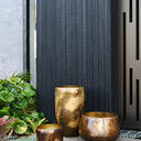 KELDA Metal Pots Toria Tall S/2 - Antique Gold at Online8 Furniture Auckland NZ
