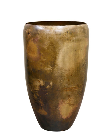 KELDA Metal Pots Toria Tall S/2 - Antique Gold at Online8 Furniture Auckland NZ