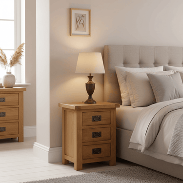 Kensington 3 Drawer Bedside Table at online8 furniture store Auckland