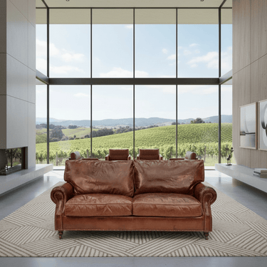 Kensington 3 Seater Sofa - Vintage Cigar at online8 furniture store Auckland