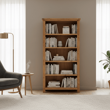 Kensington Oak Bookcase - 1800x900 at Online8 Furniture Auckland NZ
