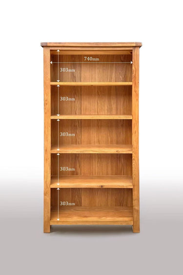 Kensington Oak Bookcase - 1800x900 at Online8 Furniture Auckland NZ