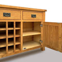 Kensington Oak Buffet Table with Wine Rack at online8 furniture store Auckland