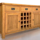 Kensington Oak Buffet Table with Wine Rack at online8 furniture store Auckland