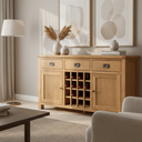 Kensington Oak Buffet Table with Wine Rack at online8 furniture store Auckland