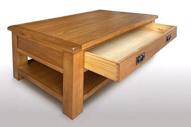 Kensington Oak Coffee Table with One Drawer at online8 furniture store Auckland