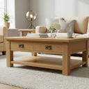 Kensington Oak Coffee Table with One Drawer at online8 furniture store Auckland