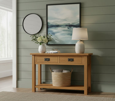 Kensington Oak Console Table at online8 furniture store Auckland