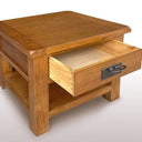 Kensington Oak Lamp Table with One Drawer at online8 furniture store Auckland