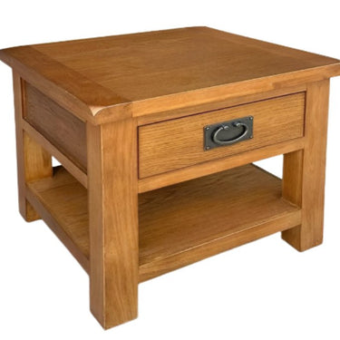 Kensington Oak Lamp Table with One Drawer at online8 furniture store Auckland