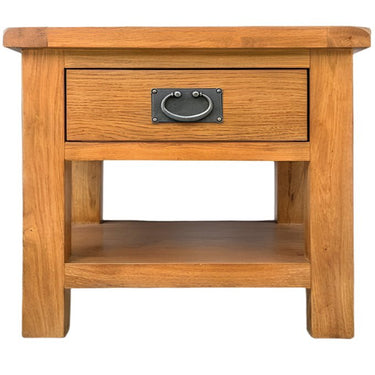 Kensington Oak Lamp Table with One Drawer at online8 furniture store Auckland