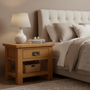 Kensington Oak Lamp Table with One Drawer at online8 furniture store Auckland