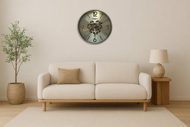 Kensington Round Gear Wall Clock - Champagne Gold at Online8 Furniture Auckland NZ