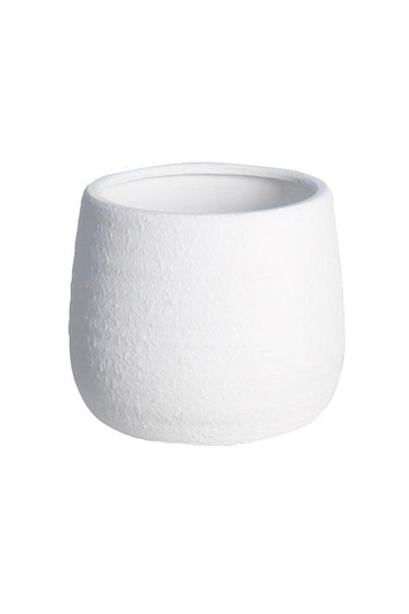 Kianna White Bellied Cover Pot - Small at online8 furniture store Auckland