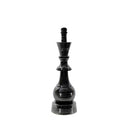King Chess Ornament in black nickel aluminium, an oversized sculptural king standing 35cm