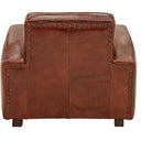 Kingly Club Vintage Leather Art Deco Armchair - Vintage Cigar at online8 furniture store Auckland