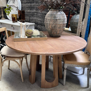 Kirill Round Dining Table – Reclaimed Pine at online8 furniture store Auckland