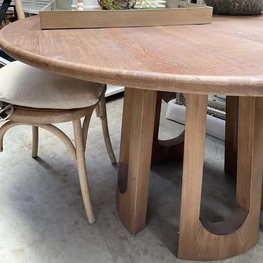 Kirill Round Dining Table – Reclaimed Pine at online8 furniture store Auckland