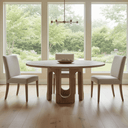 Kirill Round Dining Table – Reclaimed Pine at online8 furniture store Auckland