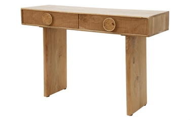 Koh 2 Drawer Console Table - Natural at online8 furniture store Auckland