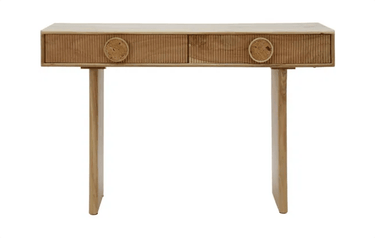 Koh 2 Drawer Console Table - Natural at online8 furniture store Auckland