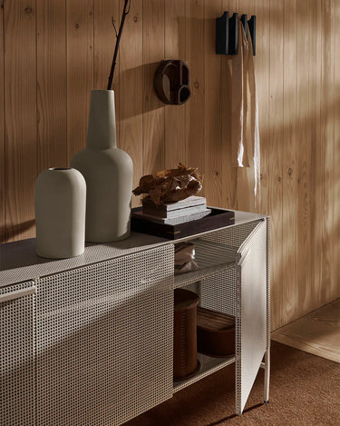 KRISTINA DAM Grid Sideboard - Beige Steel at Online8 Furniture Auckland NZ