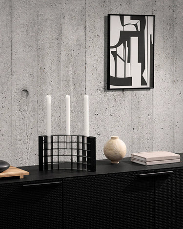 KRISTINA DAM Grid Sideboard - Black Steel at Online8 Furniture Auckland NZ