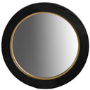 La Vista Black Oak & Gold Round Wall Mirror - 500mm at online8 furniture store Auckland