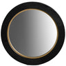 La Vista Black Oak & Gold Round Wall Mirror - 500mm at online8 furniture store Auckland