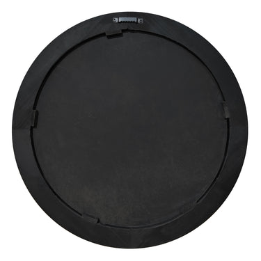 La Vista Black Oak & Gold Round Wall Mirror - 500mm at online8 furniture store Auckland
