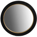 La Vista Black Oak & Gold Round Wall Mirror - 650mm at online8 furniture store Auckland