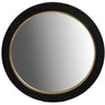 La Vista Black Oak & Gold Round Wall Mirror - 650mm at online8 furniture store Auckland