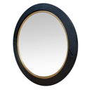 La Vista Black Oak & Gold Round Wall Mirror - 650mm at online8 furniture store Auckland